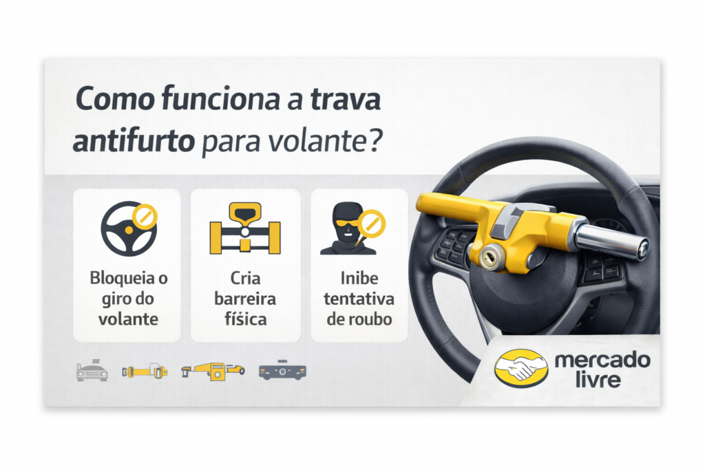 como funciona a trava antifurto para volante no carro